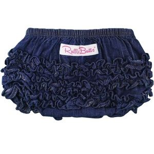 RuffleButts Denim Bloomers - 0-3 Months